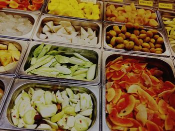 High angle view of vegetables