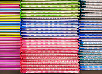 Full frame shot of multi colored books in store