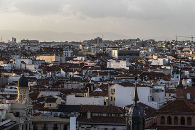 High angle view of townscape against sky