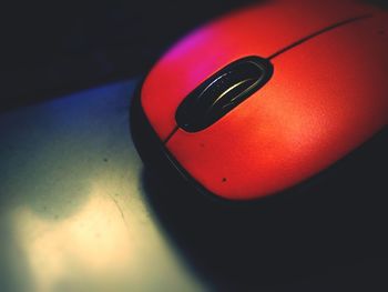 Close-up of telephone on table