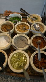 High angle view of food on table