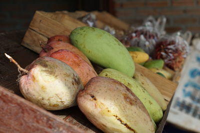 Close-up of fruits for sale at market stall