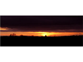 Silhouette landscape at sunset