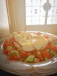 Close-up of food in plate on table