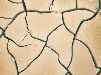 Full frame shot of cracked landscape