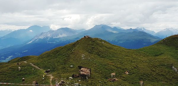 Scenic view of mountains against sky