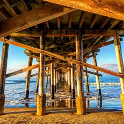 Full frame shot of pier over sea