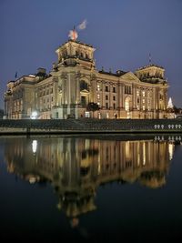 Reflection of building in lake