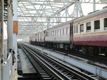 Train on railroad station platform