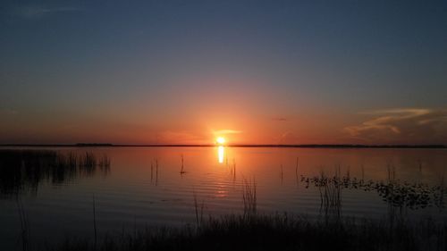 Scenic view of sunset over sea