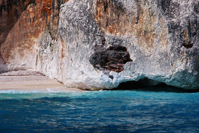 Rock formation in sea