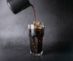 Close-up of drink in glass on table