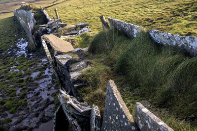 High angle view of footpath by river