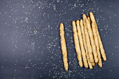 High angle view of food on table