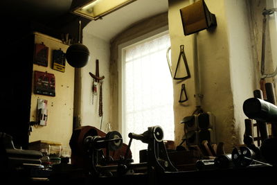 Low angle view of people in room
