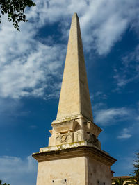 Low angle view of historical building against cloudy sky