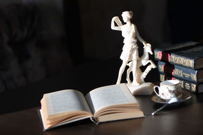 Close-up of open book on table