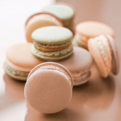 Close-up of macaroons on table