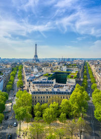 Aerial view of buildings in city