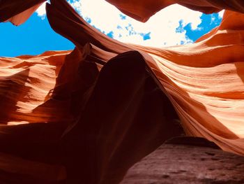 Low angle view of rock formation