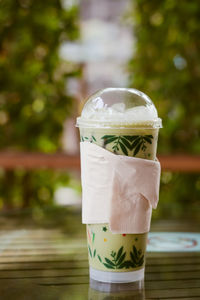 Close-up of drink on table