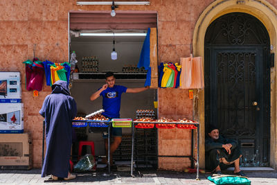 People working at store