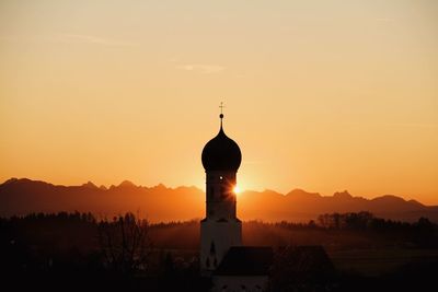 Scenic view of landscape at sunset