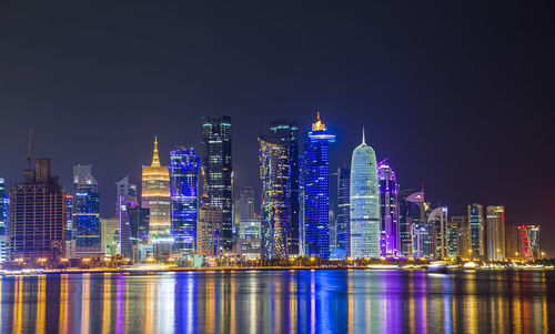The skyline of the modern and high-rising city of doha in qatar, middle east. 