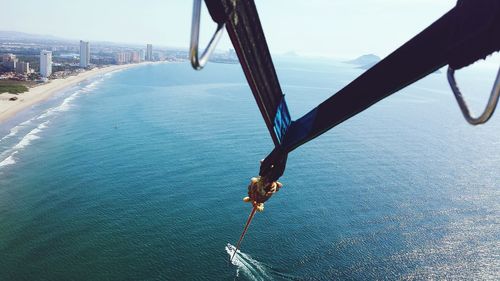 Close-up of bridge against sky