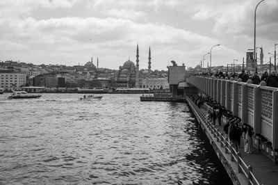 Bridge over river in city