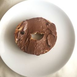 Close-up of chocolate cake in plate