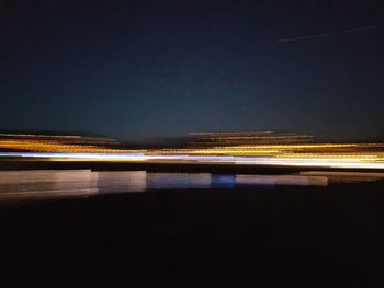 Light trails on highway at night