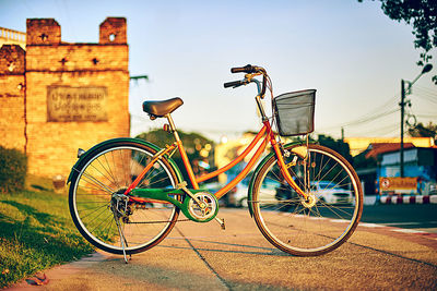 Bicycles parked on bicycle