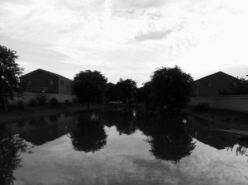 Reflection of built structure in water