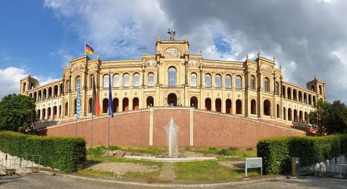 View of historical building against cloudy sky