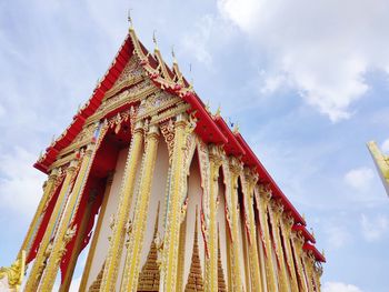 Low angle view of traditional building against sky