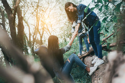 Young couple in forest