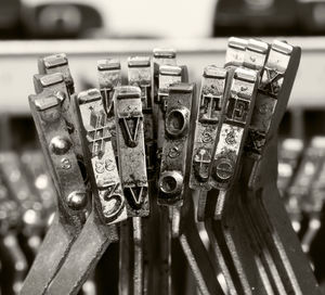 Close-up of text on table