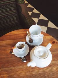 Coffee cup on table