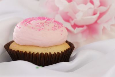 Close-up of cupcakes in plate