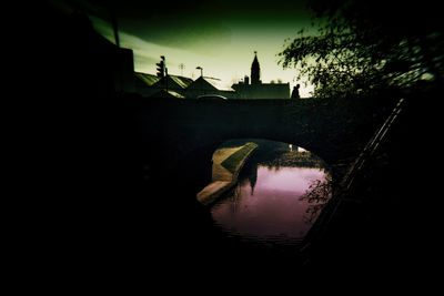 Reflection of built structure in water