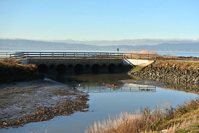 Bridge over river against sky