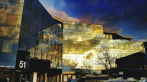 Low angle view of buildings against sky