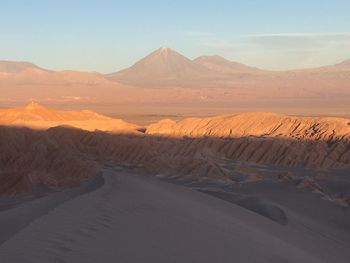 Scenic view of desert against sky