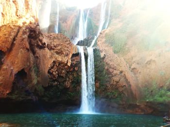 Scenic view of waterfall