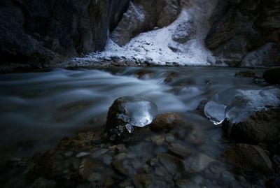 Reflection of rocks in water