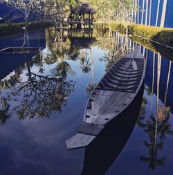 Reflection of trees in lake