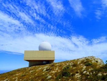 Radome on mountain against sky at llaberia