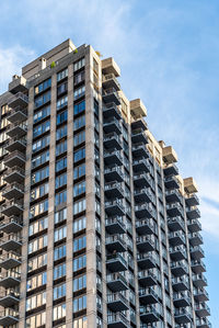 Low angle view of modern building against sky