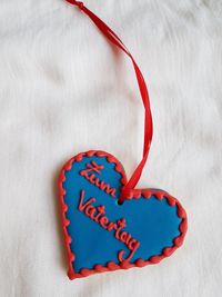 Heart shape decoration on bed